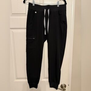 Figs Zamora Women’s Black Drawstring Joggers Scrubs Pants Small Petite
